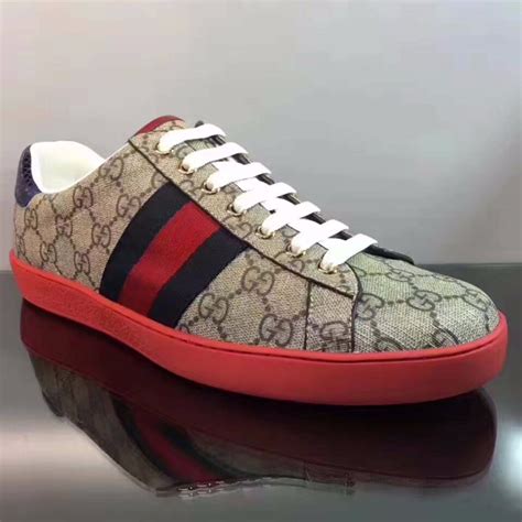 gucci shoes red green|gucci red canvas sneakers.